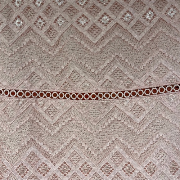 BEBE SQUARE NECK LACE MIDI DRESS - Picture 4 of 5